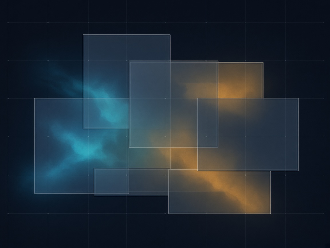 Abstract zoning diagram with cool-to-warm bands